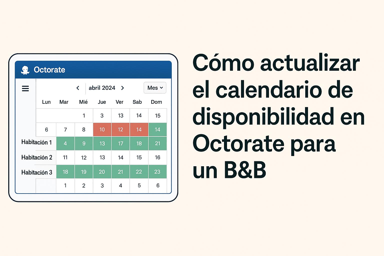 Calendario de disponibilidad en Octorate - Happyflis